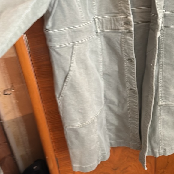 J Jill brand new, Light green stretch denim long jacket LP - Picture 3 of 5